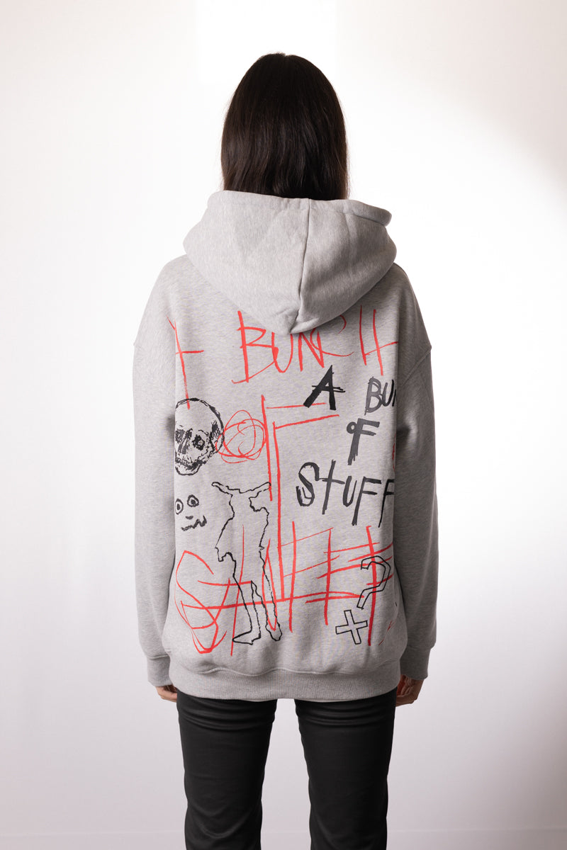 A Bunch Of Scribbles - Grey Marble Hoodie