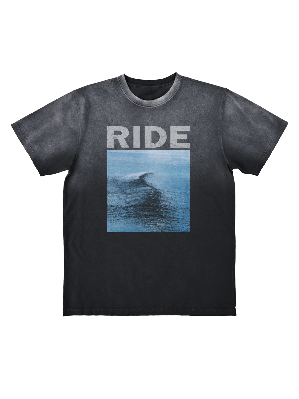 Nowhere - ミネラルウォッシュ ブラックTシャツ